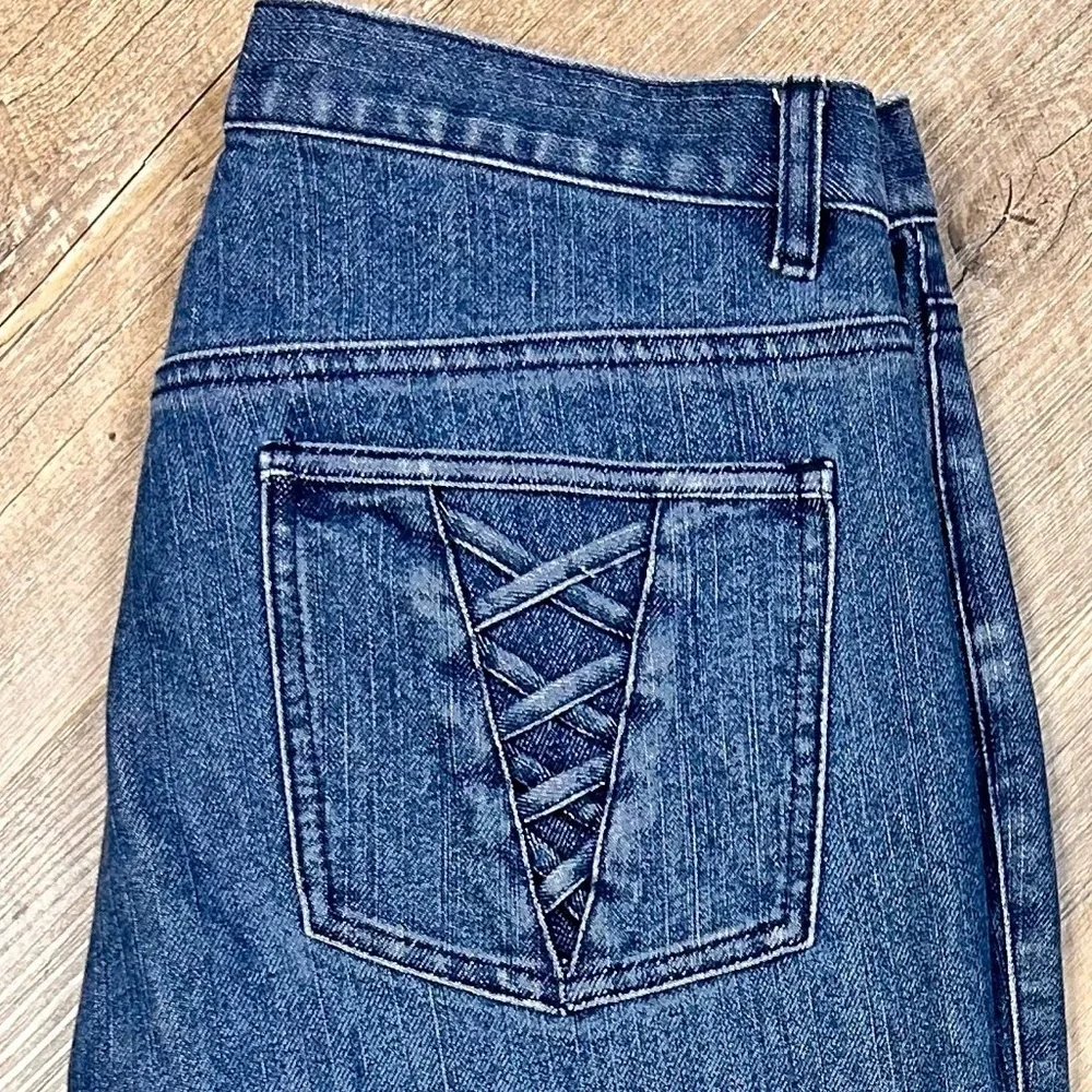 Y2K Calvin Klein Jeans 10 Straight Leg Lattice Pockets Stretch